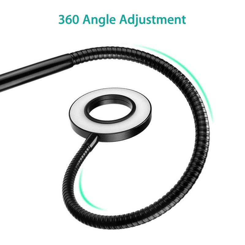 NexiGo 3.5 Inch Dual Selfie Ring Light with Moible Phone & Webcam Holder, 3-Light Modes, 10 Brightness Levels, LED Ringlight with Tripod Stand, for Live Streaming Makeup Video Conference - Image 4